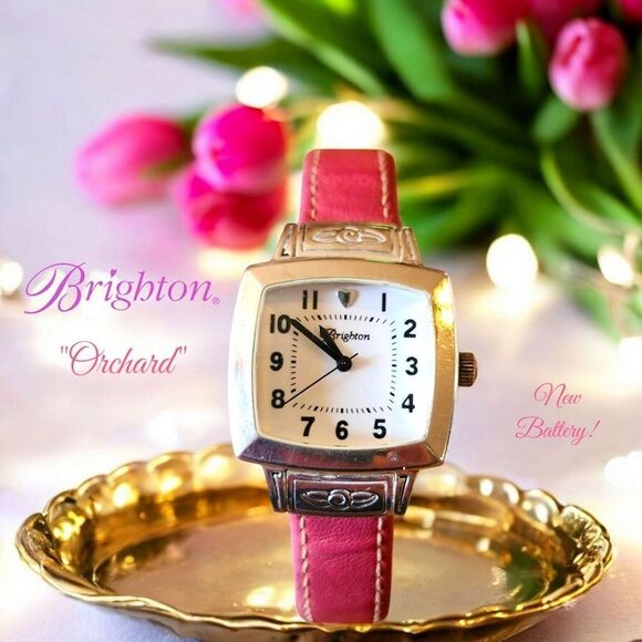 BRIGHTON "Orchard" Leather And Silver Watch GARDEN GIRL! - Picture 1 of 12